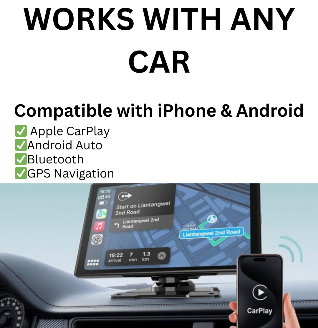 Veltrix DriveScreen™ - Portable Apple CarPlay Screen For Any Car (iPhone & Android)